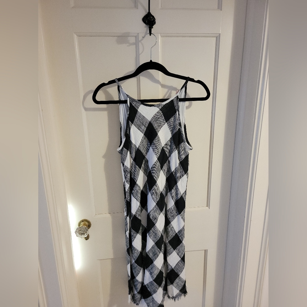 Philosophy Black and White Checkered Linen Dress